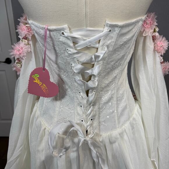 Dollskill Sugar Thrillz Sparkling Enchantment Mini Dress, White, L - Picture 5 of 7